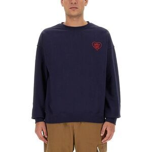 FAMILY FIRST Heart Logo Crewneck Sweatshirt Men BLUE Sweaters & Cardigans